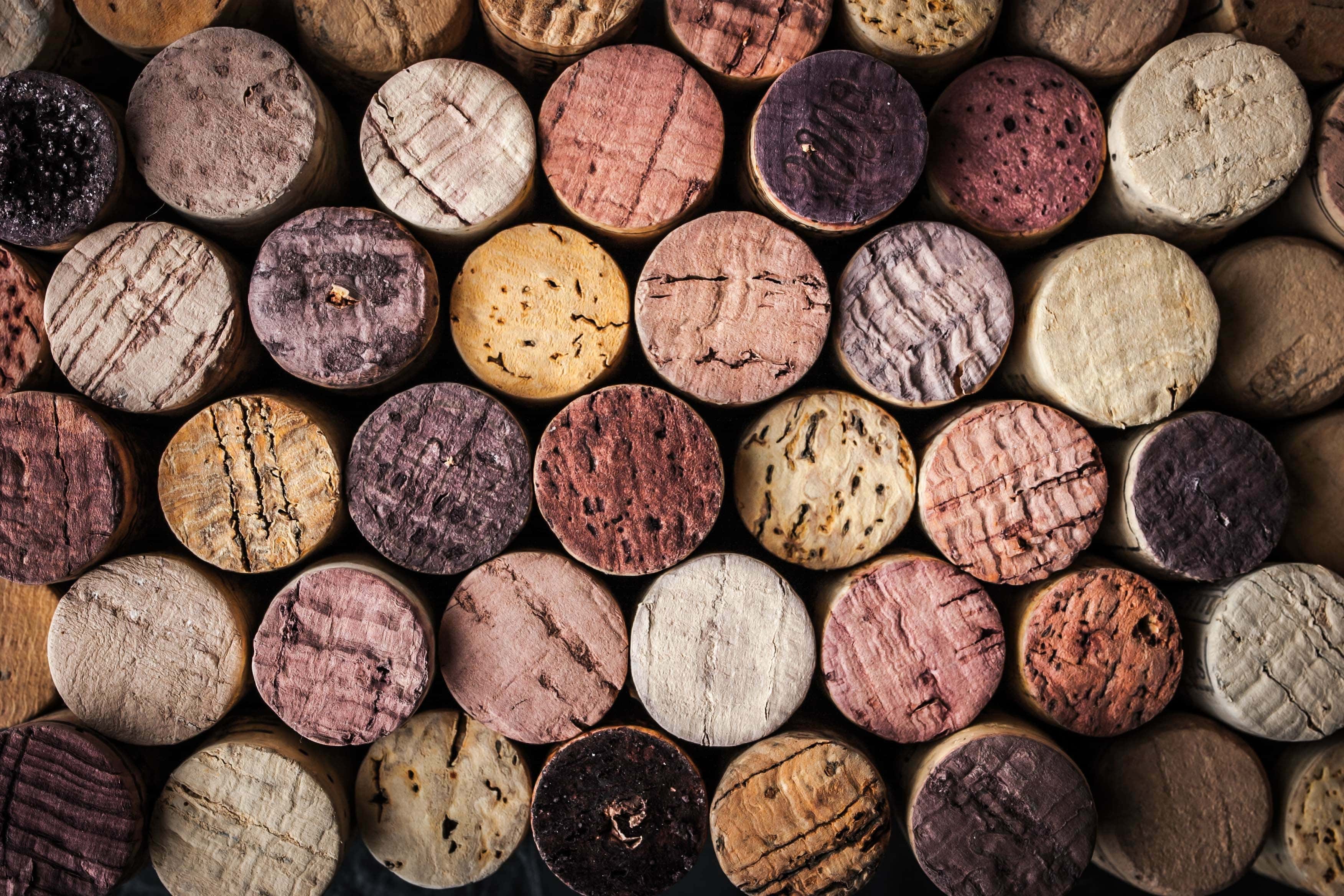 wine corks in different colours
