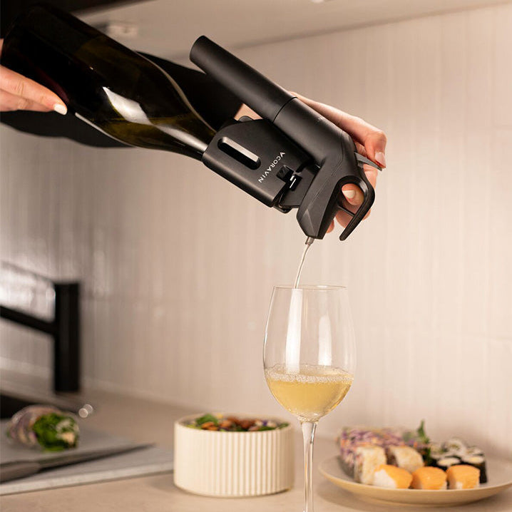 the best wine opener for old corks: coravin timeless pouring white wine with vintage needle